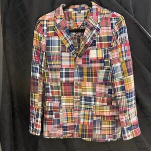Polo Ralph Lauren Patchwork Madras Blazer Preppy Ivy League Sport Coat Jacket